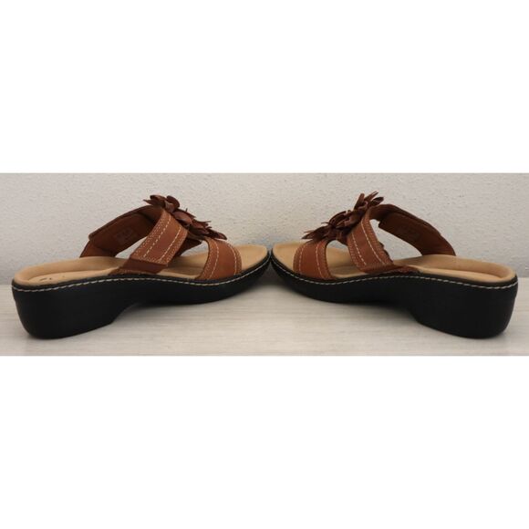 Clarks Collection Women's Sz 12M Tan/Brown Leather Merliah Raelyn Wedge Sandals - Picture 12 of 14